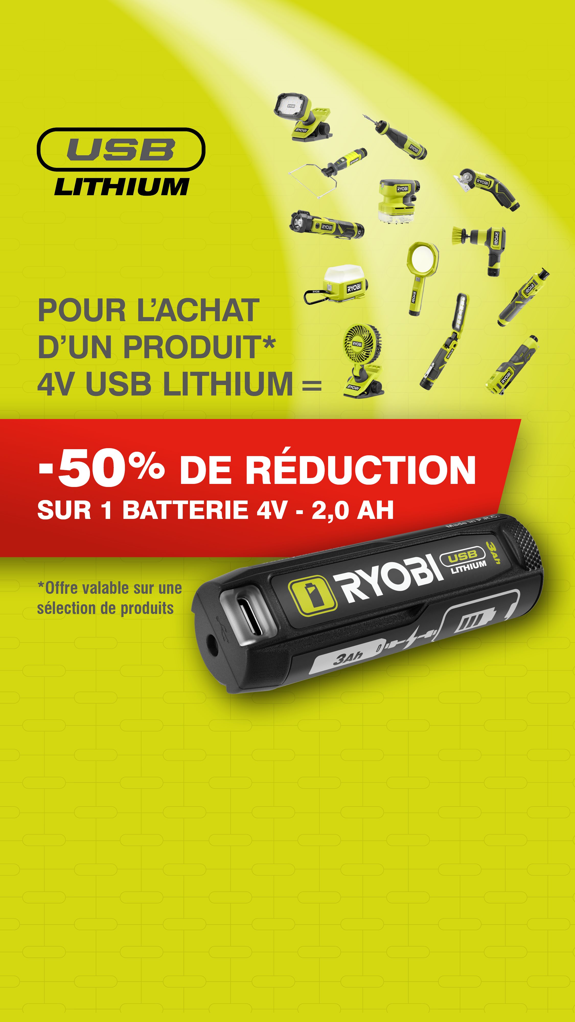 PROMOTION USB LITHIUM 4V