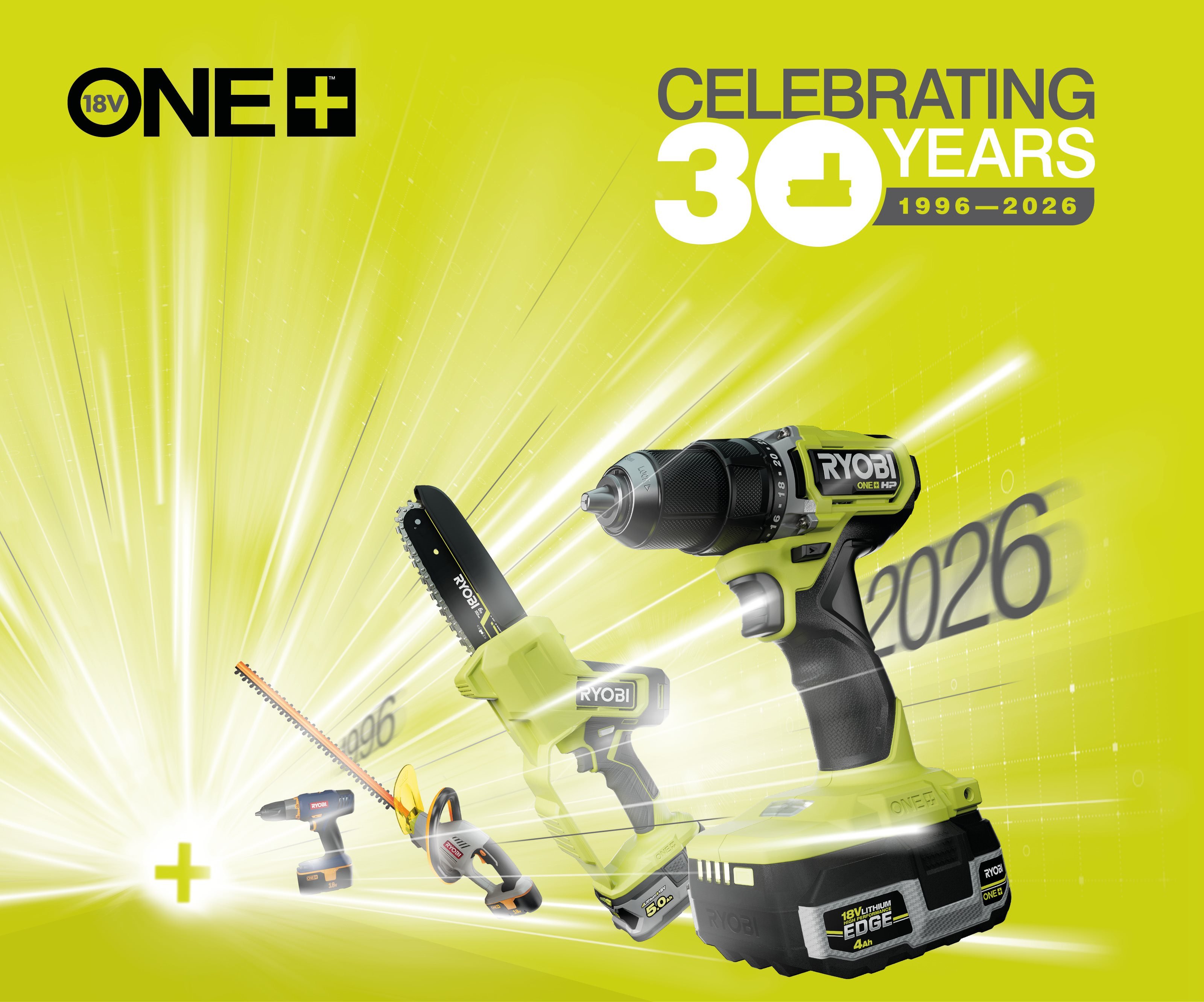 Ünnepeld velünk a RYOBI 18V rendszer  30. évfordulóját!