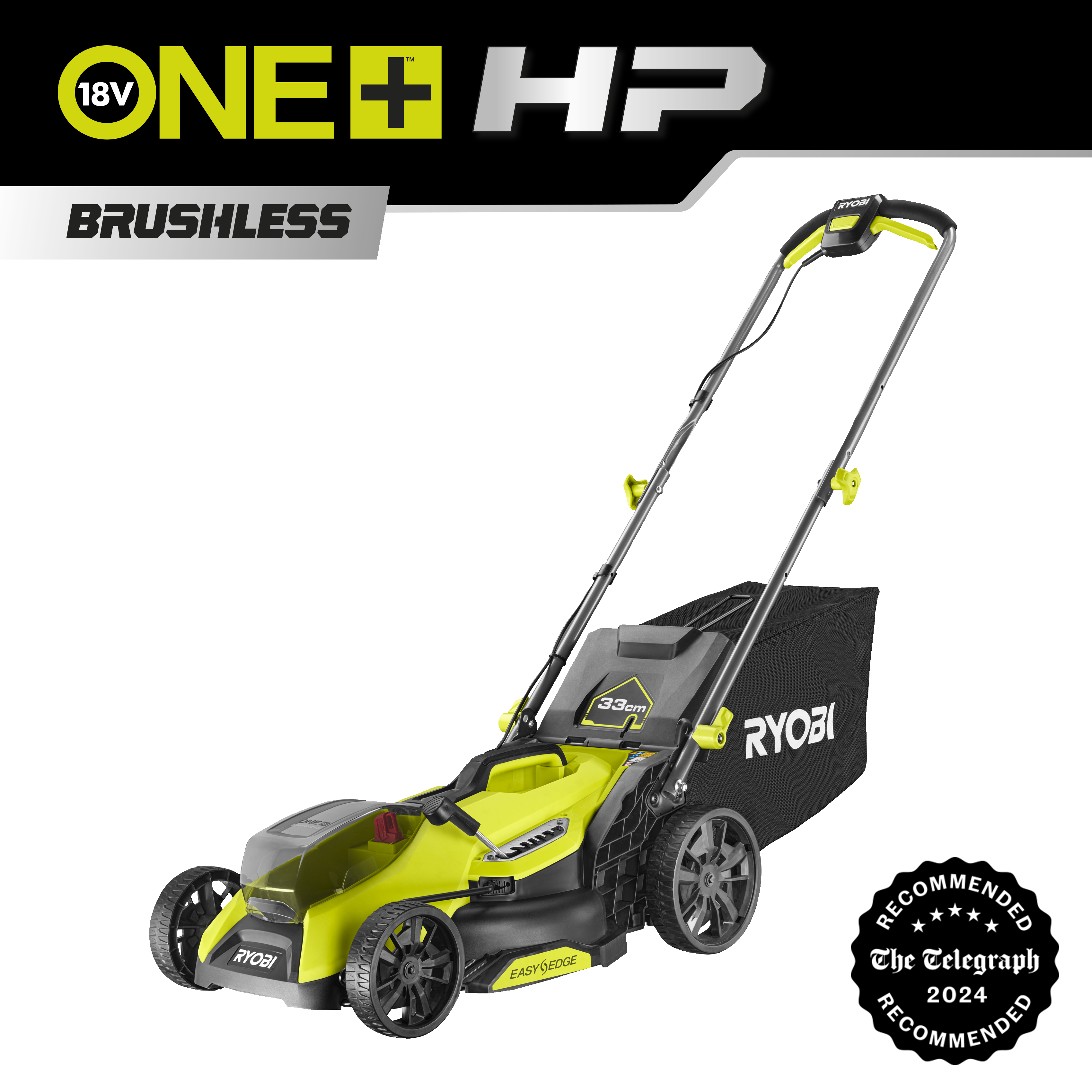 33cm Brushless Cordless Lawn Mower RYOBI 18V ONE+™ RY18LMX33A-0