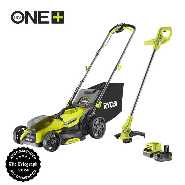18V ONE+™ HP Cordless Brushless 33cm Lawnmower & 23cm Grass Trimmer (1 ...