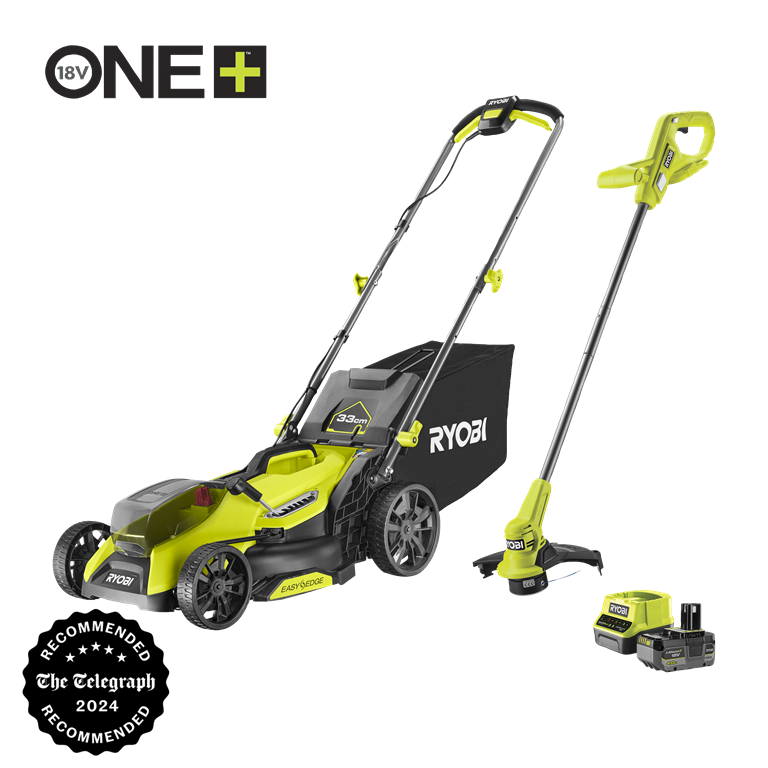 18V ONE+™ HP Cordless Brushless 33cm Lawnmower & 23cm Grass Trimmer (1 ...