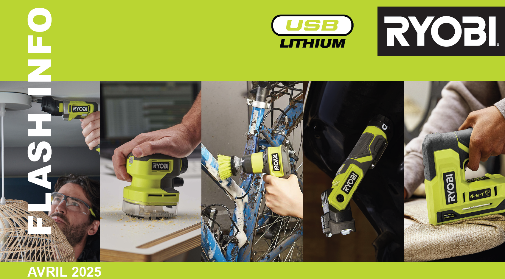 Dossier Presse - Ryobi® présente 5 outils de la plateforme 4V USB Lithium