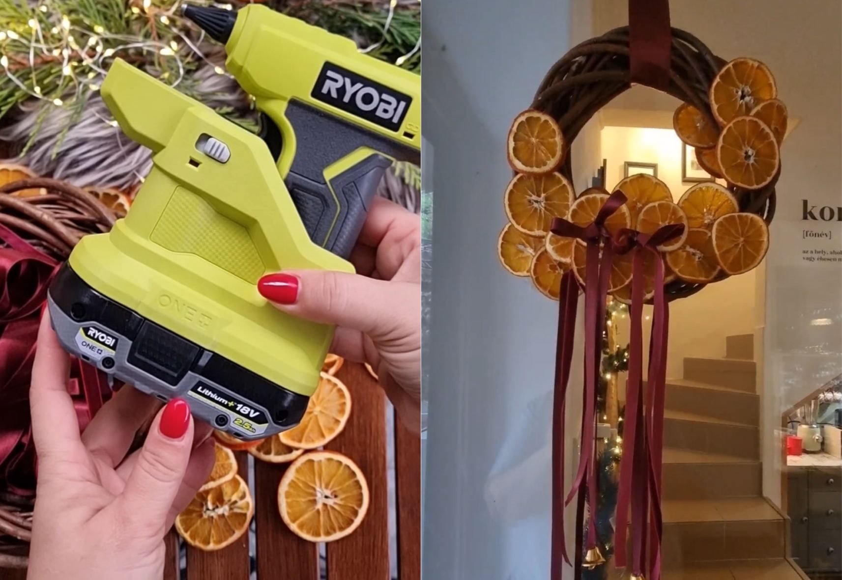 Ryobi x Tihany Tamara: DIY karácsonyi dekorációk ragasztópisztollyal 