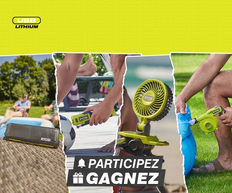 🏆 Tentez de remporter le pack d'été RYOBI® 4V USB Lithium !