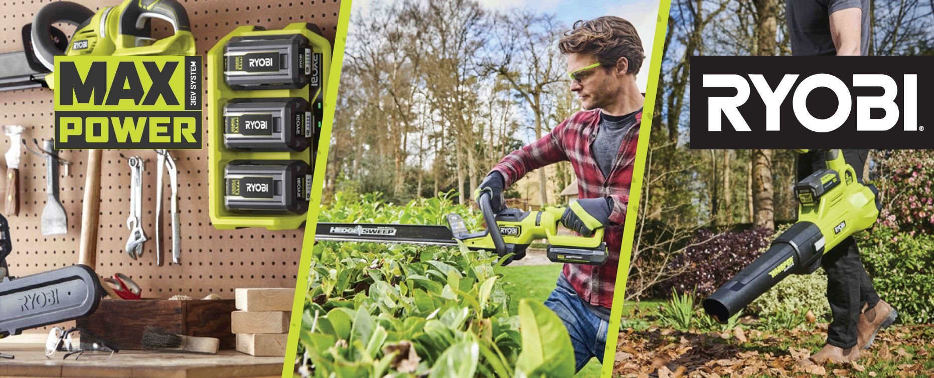 DOSSIER DE PRESSE - Ryobi® poursuit le développement de sa gamme 36V MAX POWER pour répondre aux besoins des utilisateurs ayant des grands jardins tout en leur garantissant performances et autonomie pour leurs travaux intensifs.