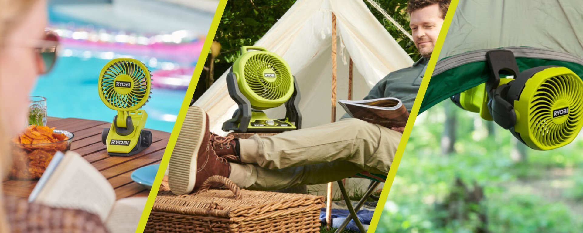 Camping et fraîcheur : les ventilateurs Ryobi® soufflent un vent de confort sur vos escapades