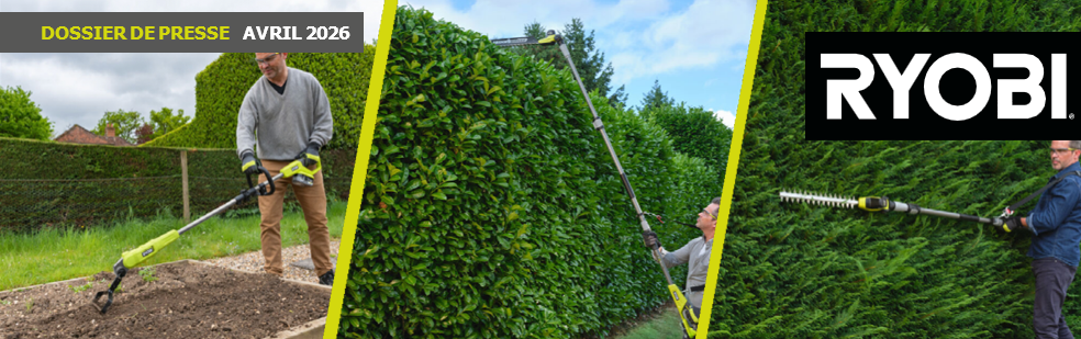 Dossier Presse - Ryobi® enrichit sa gamme 18V ONE+™ avec 3 nouvelles solutions pour l’entretien des petits et moyens jardins.