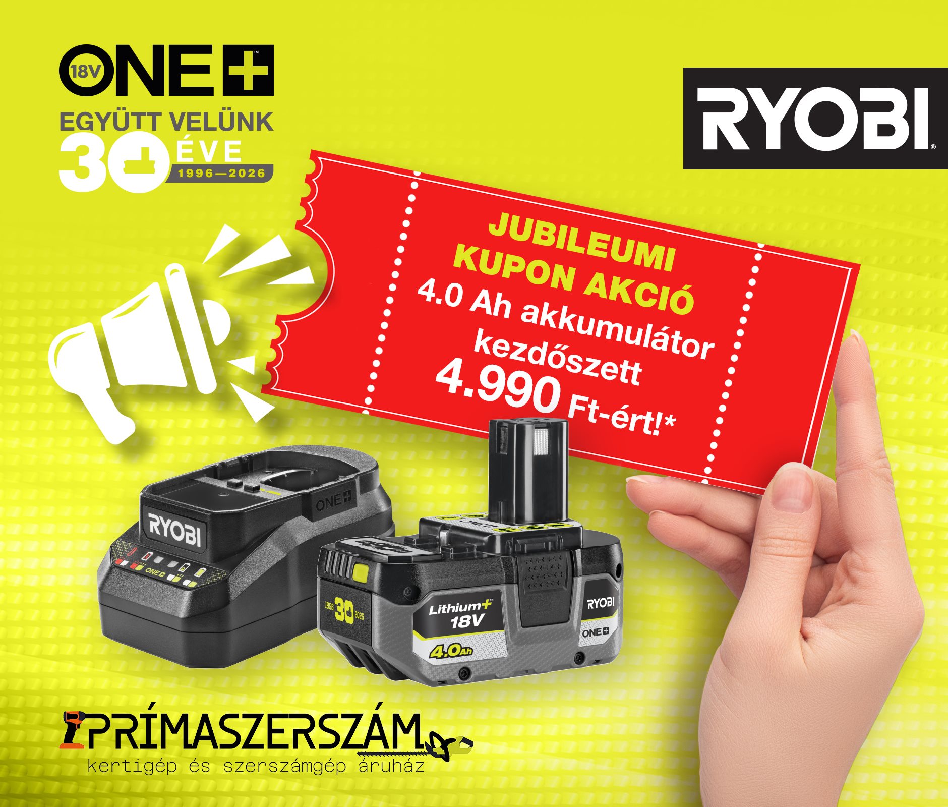 RYOBI 30 ÉV – JUBILEUMI KUPON AKCIÓ