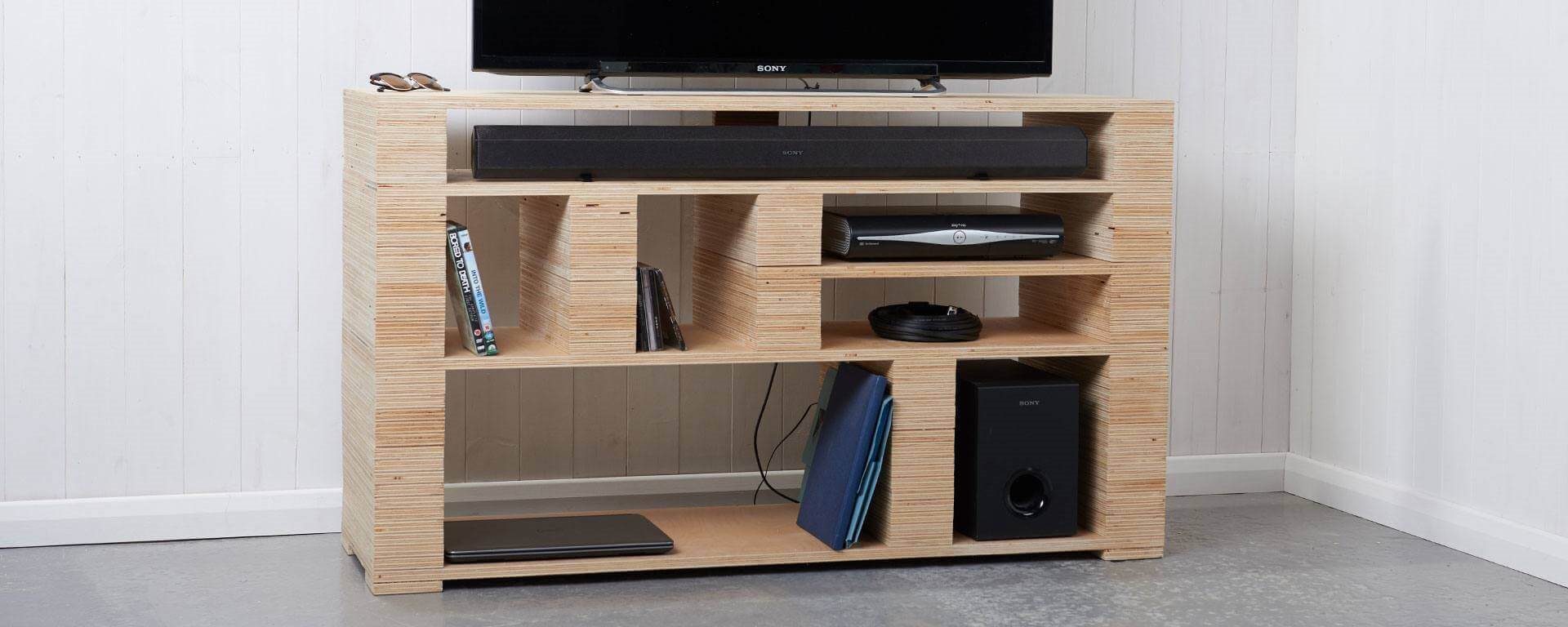 Custom plywood TV stand