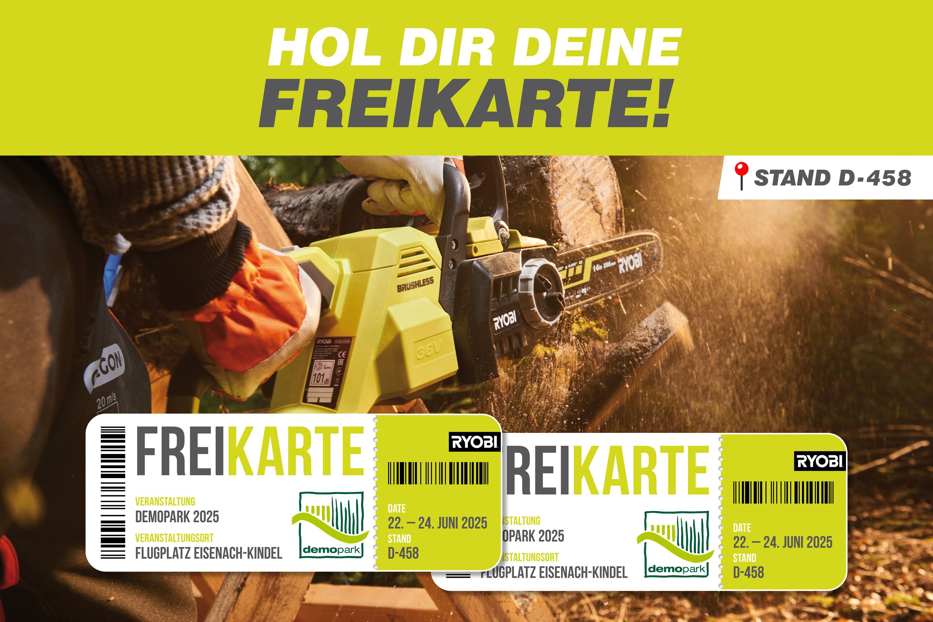 Dein Ticket zur demopark 2025 mit RYOBI