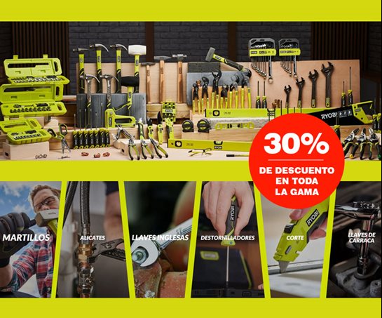 30% DE DESCUENTO EN HERRAMIENTAS DE MANO