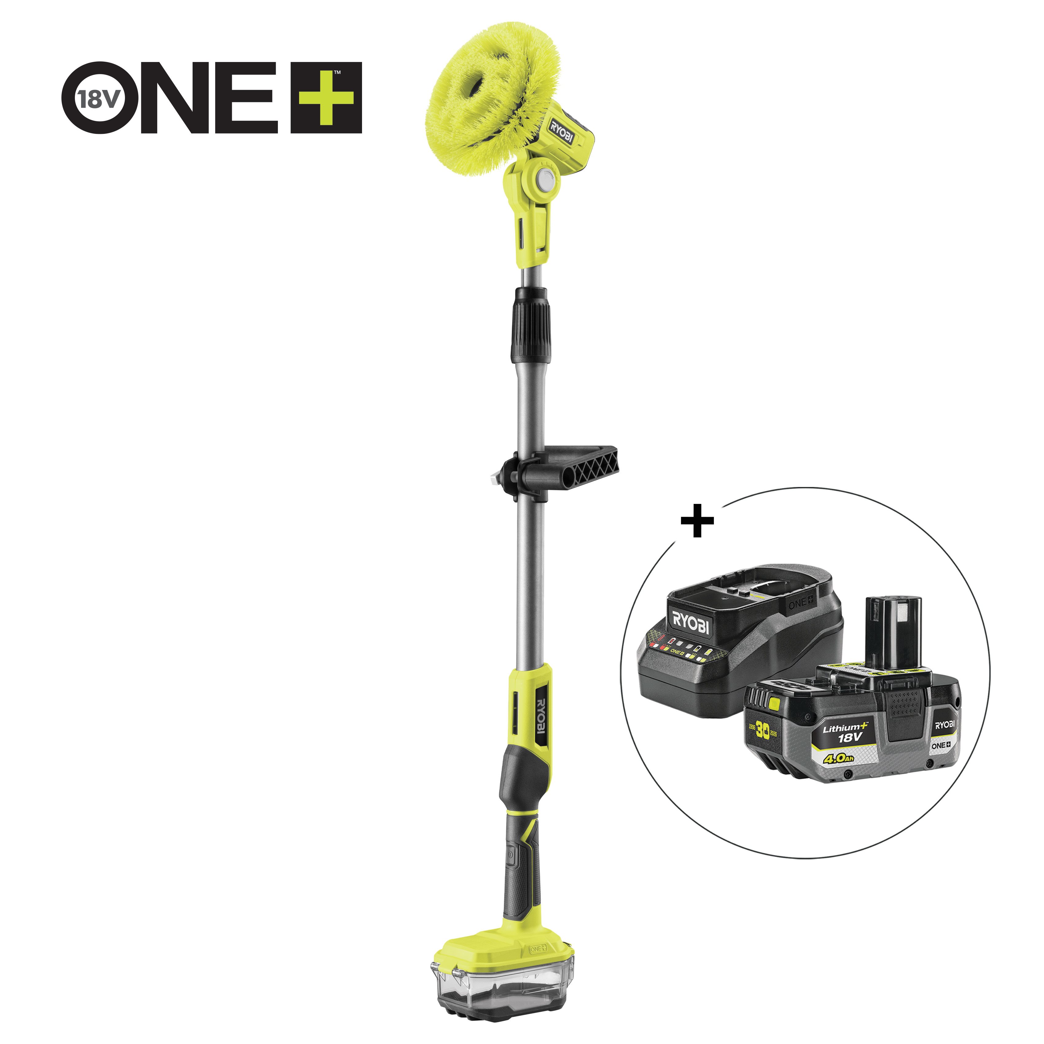 Cepillo de limpieza giratorio motorizado telescópico 18V ONE+™ (Incluye batería y cargador)_hero_0