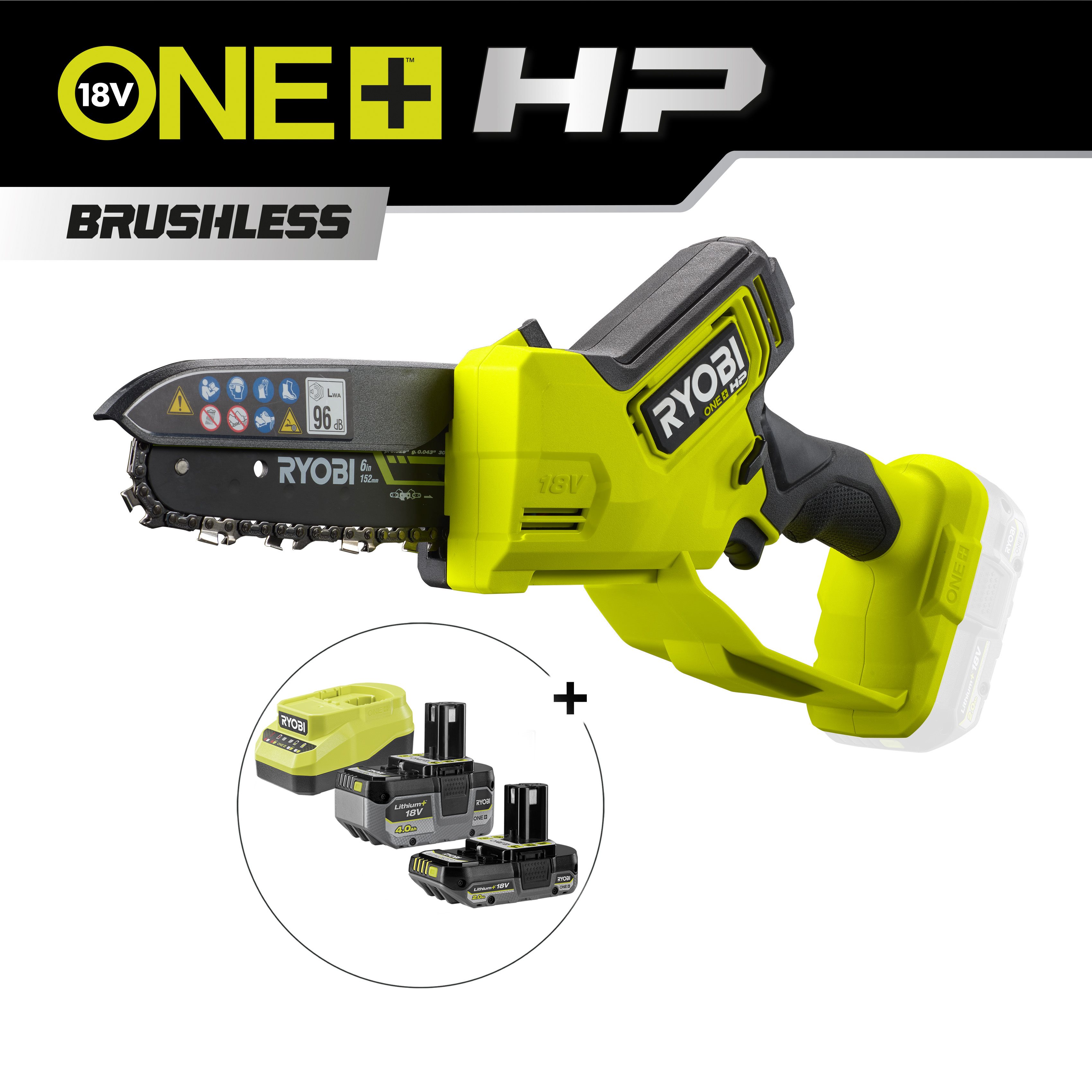 Motosierra de poda pequeña de 15cm sin escobillas 18V ONE+™ HP™ (Incluye Batería y Cargador)_hero_0