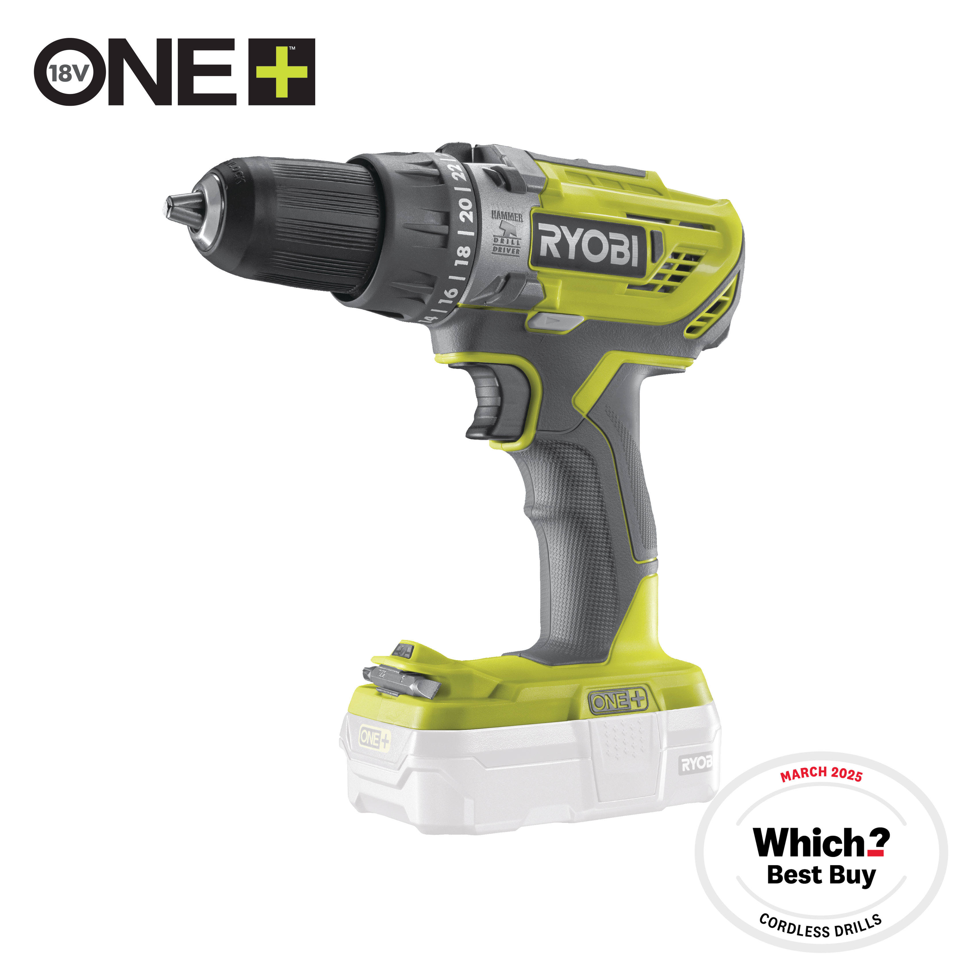 Cordless Combi Drill Torch Starter Kit RYOBI 18V ONE+™ R18PD3