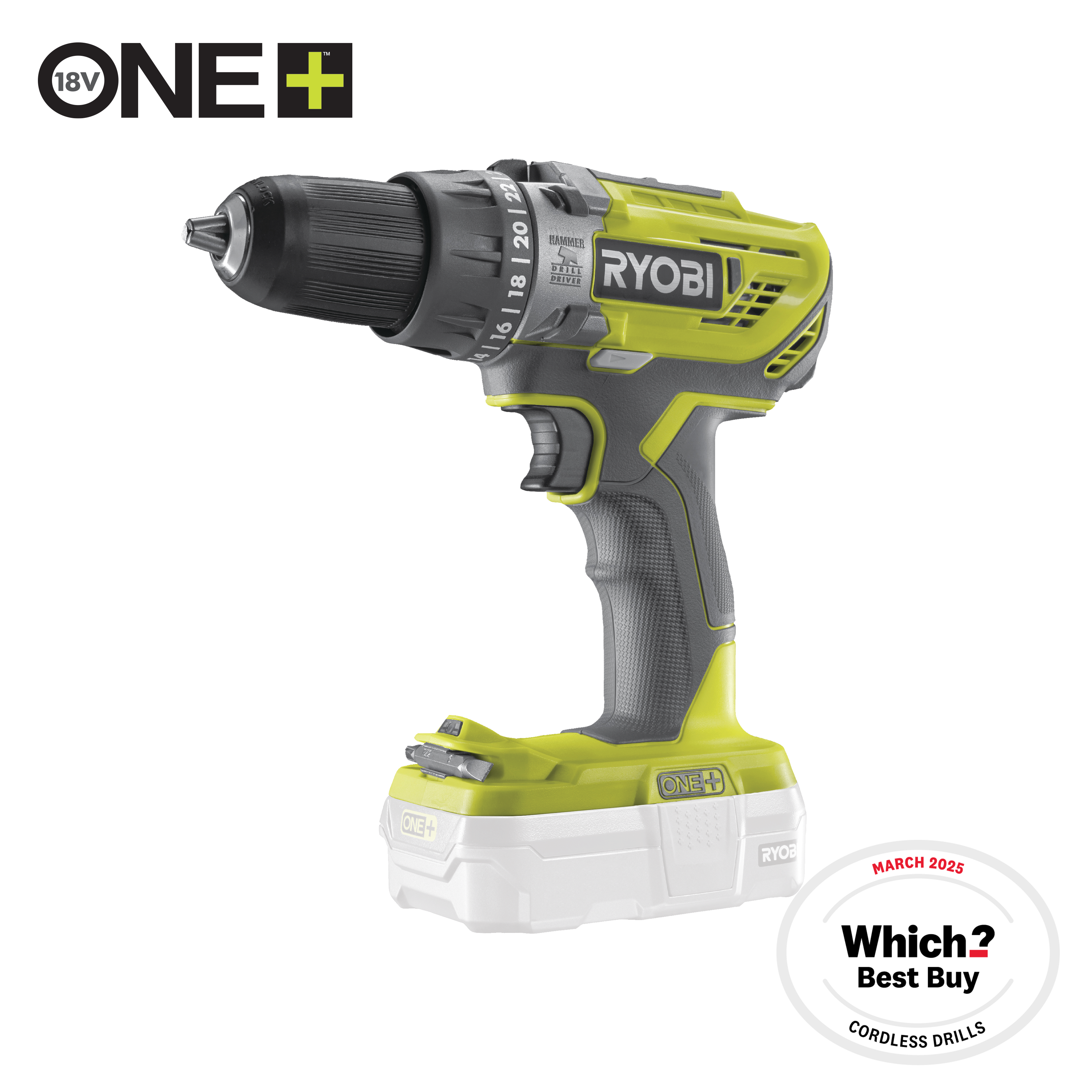 Cordless Combi Drill Torch Starter Kit RYOBI 18V ONE+™ R18PD3