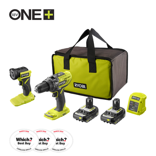 18V ONE+™ Cordless Combi Drill & Torch Starter Kit (2 x 2.0Ah)_hero