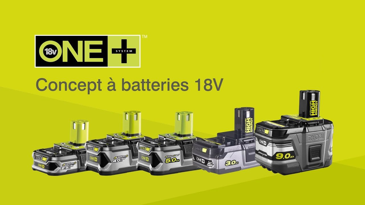 Lot de 2 batteries RYOBI 18V OnePlus 5.0Ah Lithium-ion RB18LL50