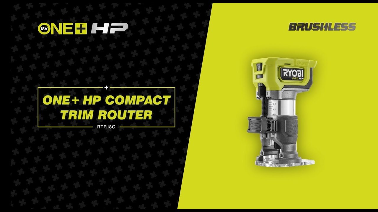 rii 静床20AB 18V ONE+™ HP freza su bešepetėliniu varikliu | RYOBI | RTR18C-0