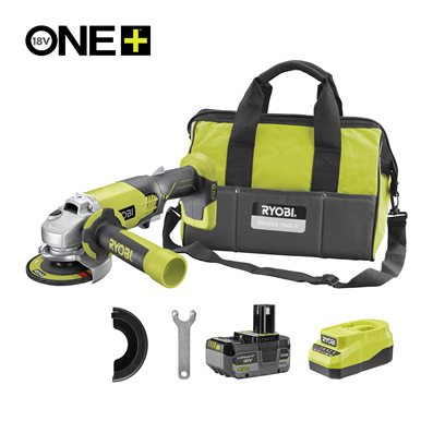 RYOBI R18AG-140S 18V ONE Haakse Accu-slijper 1x 4,0Ah Accu Lader 5133004301 102579 RYOBI R18AG-140S 18V ONE Haakse Accu-slijper 1x 4,0Ah Accu Lader 5133004301 102579