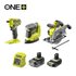 RYOBI 18 V ONE+ Kombo-Kit 3-tlg., R18CK3G-242G, inkl. 1x 4,0 Ah & 1x 2,0 Ah Akkus und 1,5 A Ladegerät_hero_0