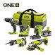 Pack combinado de 4 herramientas, taladro atornillador + amoladora angular + sierra de sable + lijadora triangular 18V ONE+™ (1x 4.0Ah y 1x 2.0Ah)