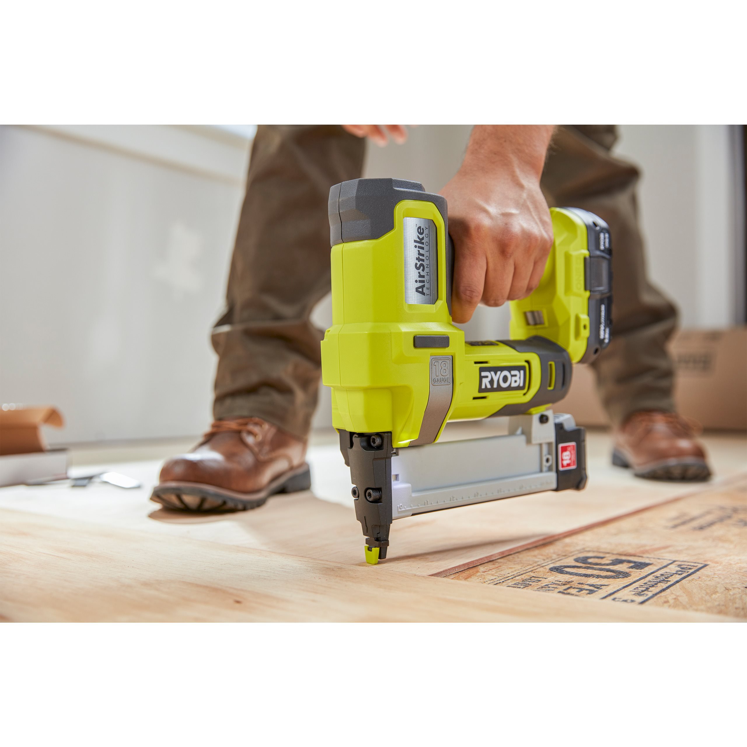 18 Gauge Ryobi 18 Volt Stapler ONE+ 18-Volt 18-Gauge Cordless
