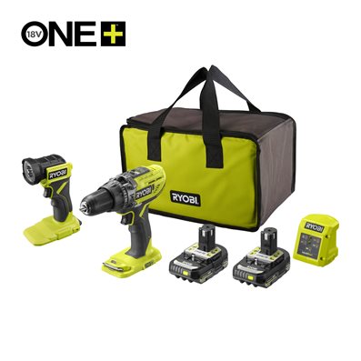 18V ONE+™ Cordless Combi Drill & Torch Starter Kit (2x 2.0Ah)