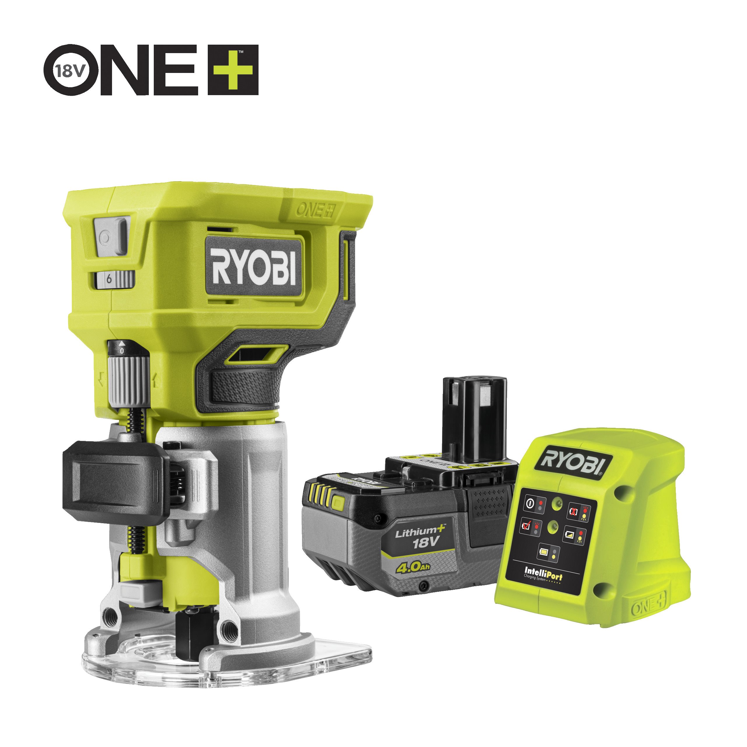 Cordless Trim Router Starter Kit | RYOBI 18V ONE+™ R18TR-1X40G