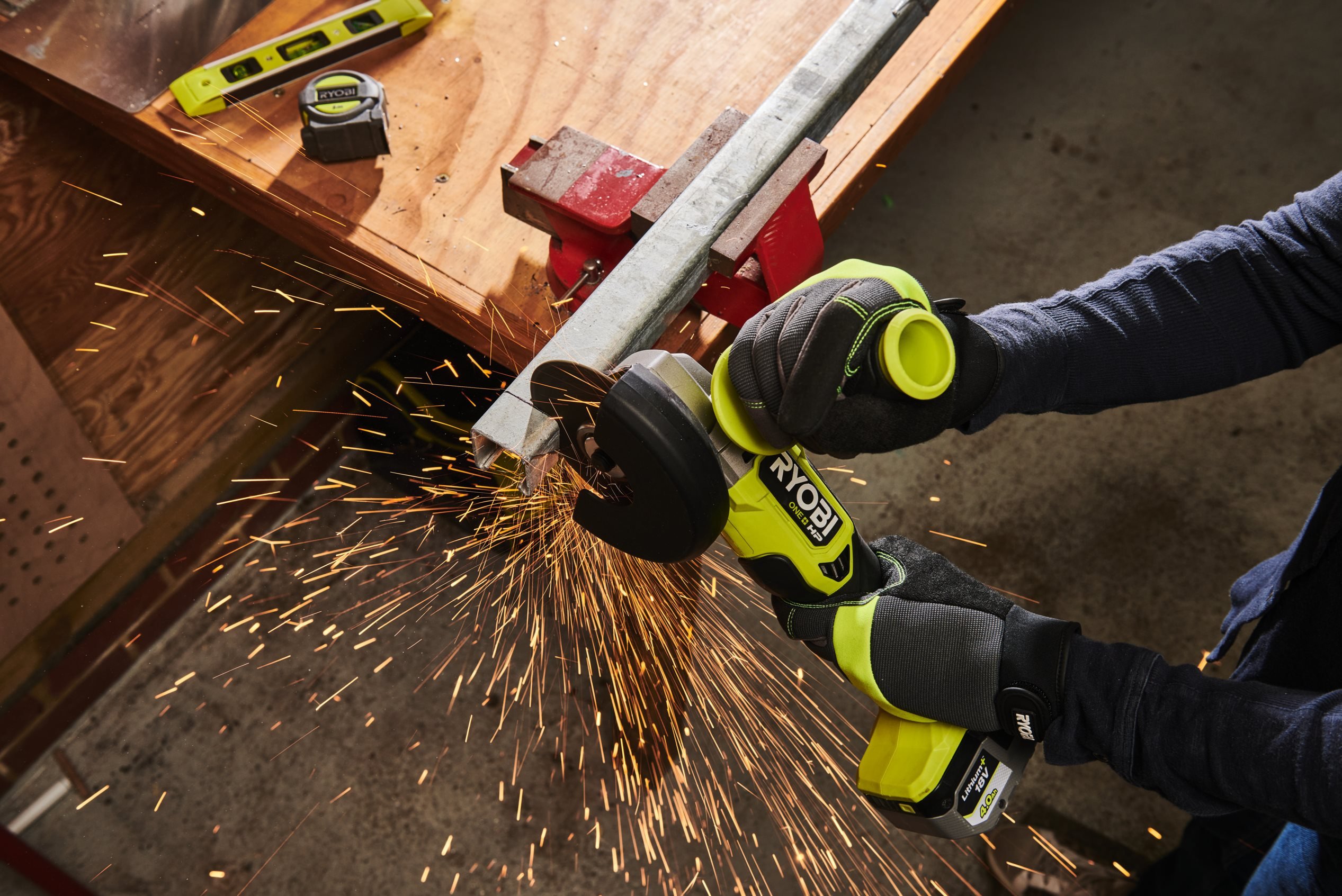 18V HP Hiiliharjaton kulmahiomakone 125 mm Ryobi