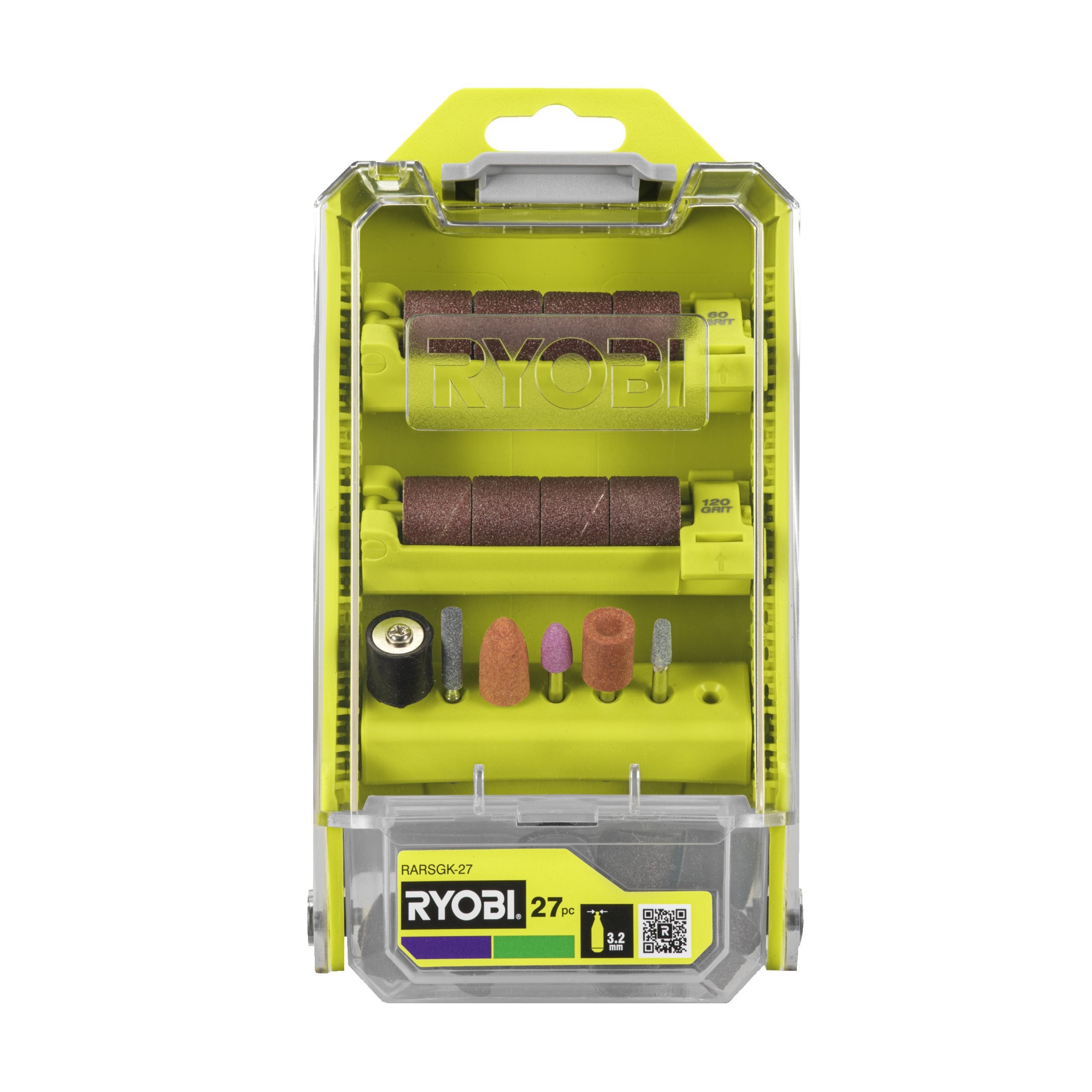 RYOBI Korund-Schleifspitzen 7,5mm 2er-Set - Für Mini-Werkzeuge, Schaft 3,2mm