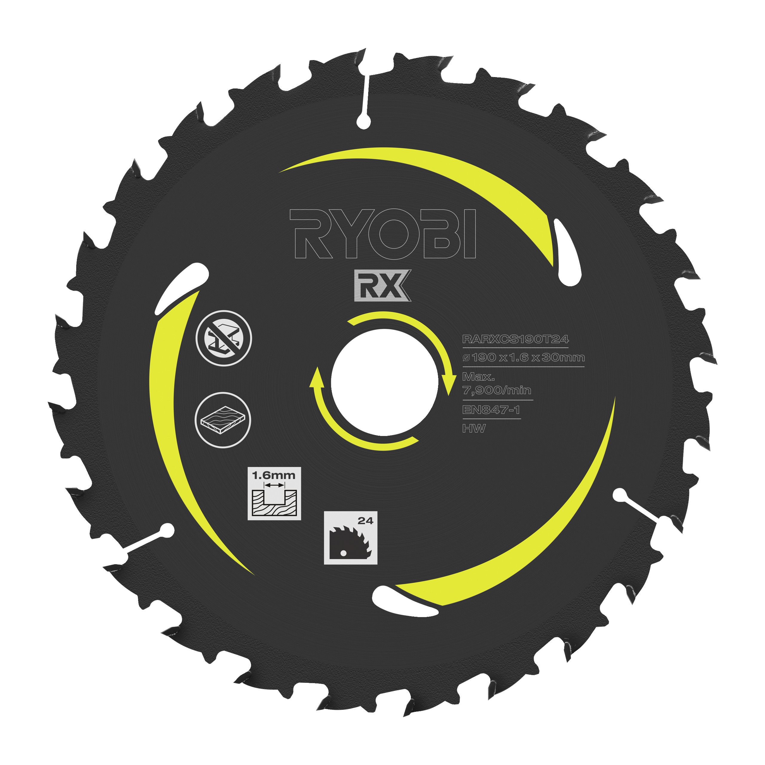 Ryobi Disco de sierra circular de 190 mm RX · RARXCS190T24