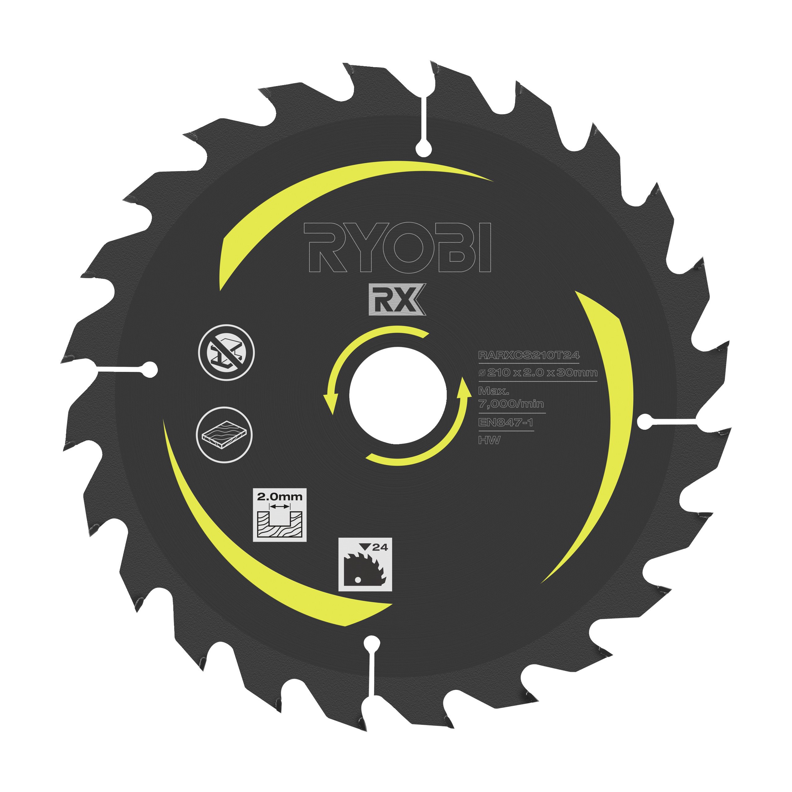 Ryobi Disco de sierra circular de 210 mm RX · RARXCS210T24