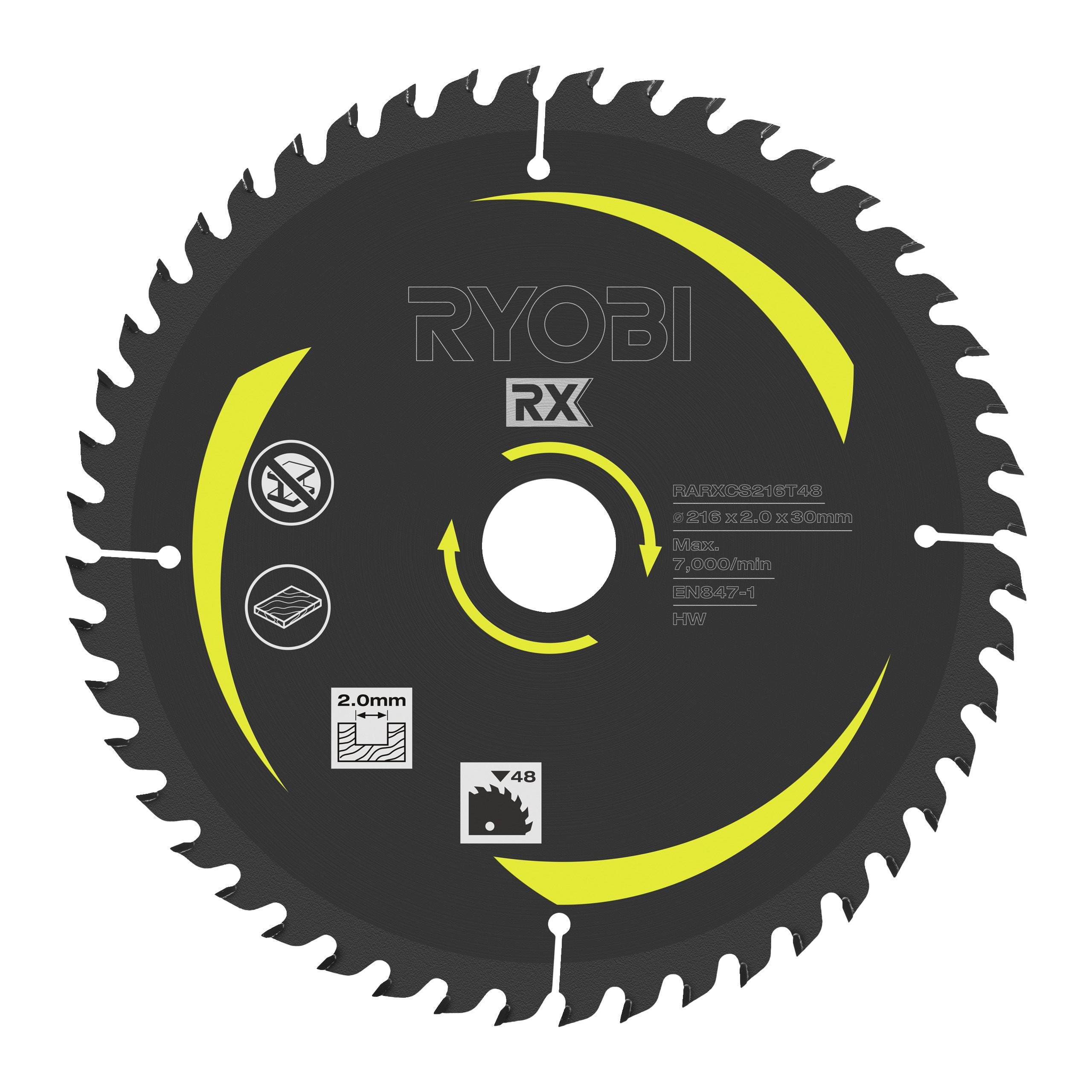 Ryobi Disco de ingletadora de 216 mm RX · RARXCS216T48