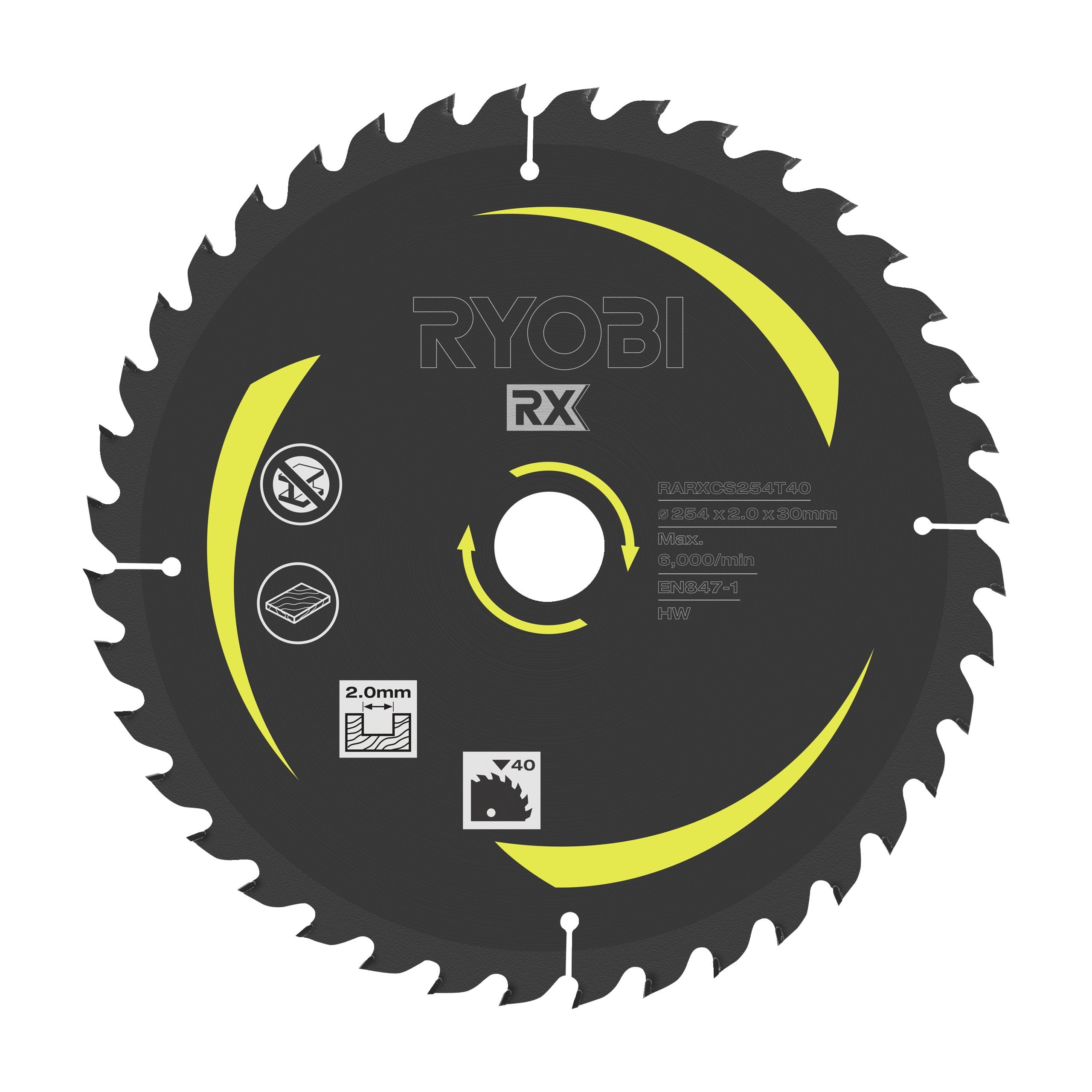 Ryobi Disco de sierra circular de 254 mm RX · RARXCS254T40