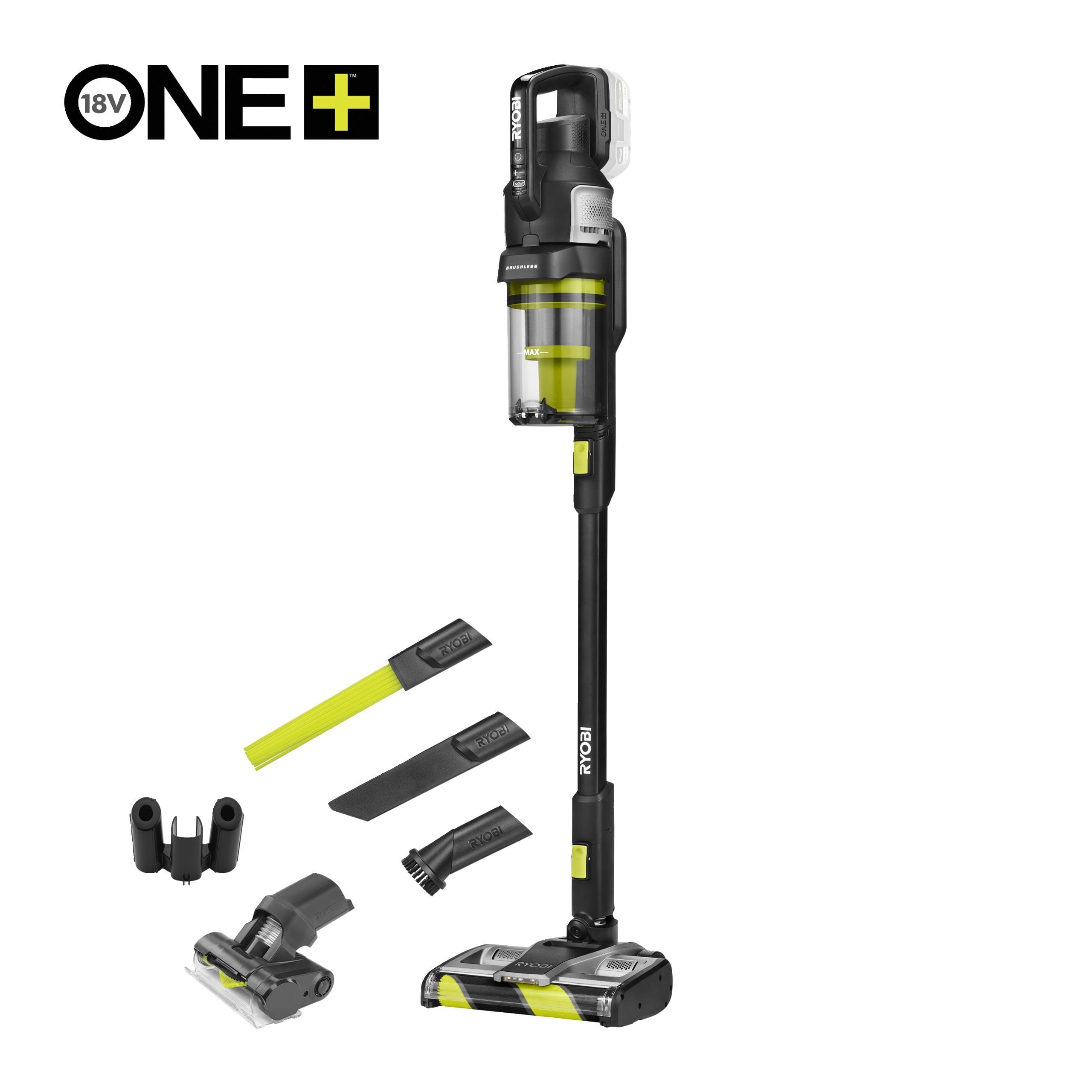 Ryobi Odkurzacz pionowy bezszczotkowy, moc ssania 135 AW, 18V ONE+ RASV18BL-0
