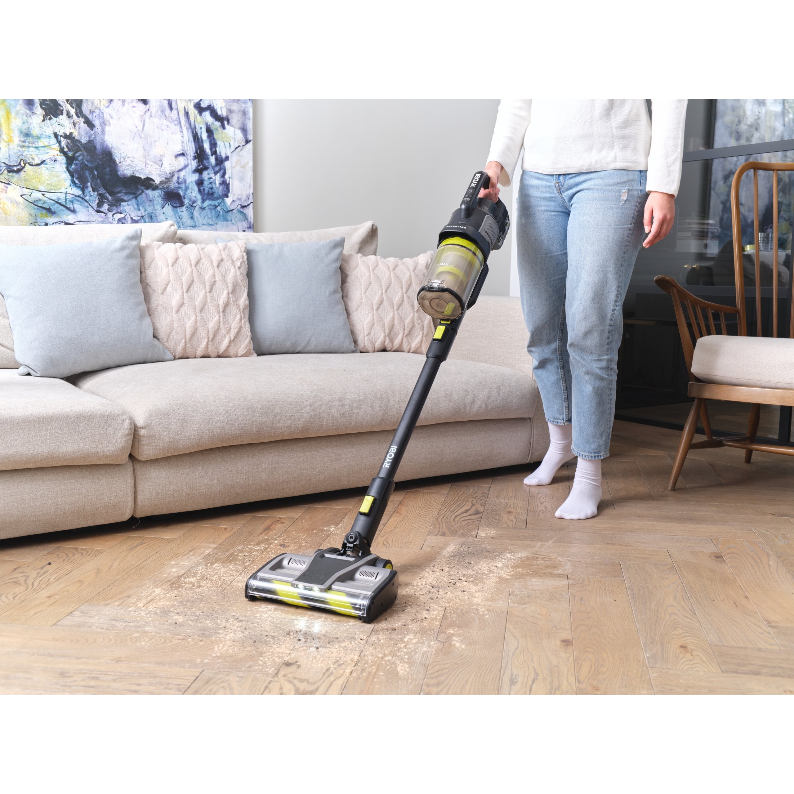 ONE+™ 18V Brushless Steelstofzuiger met Anti-klit Borstel (incl