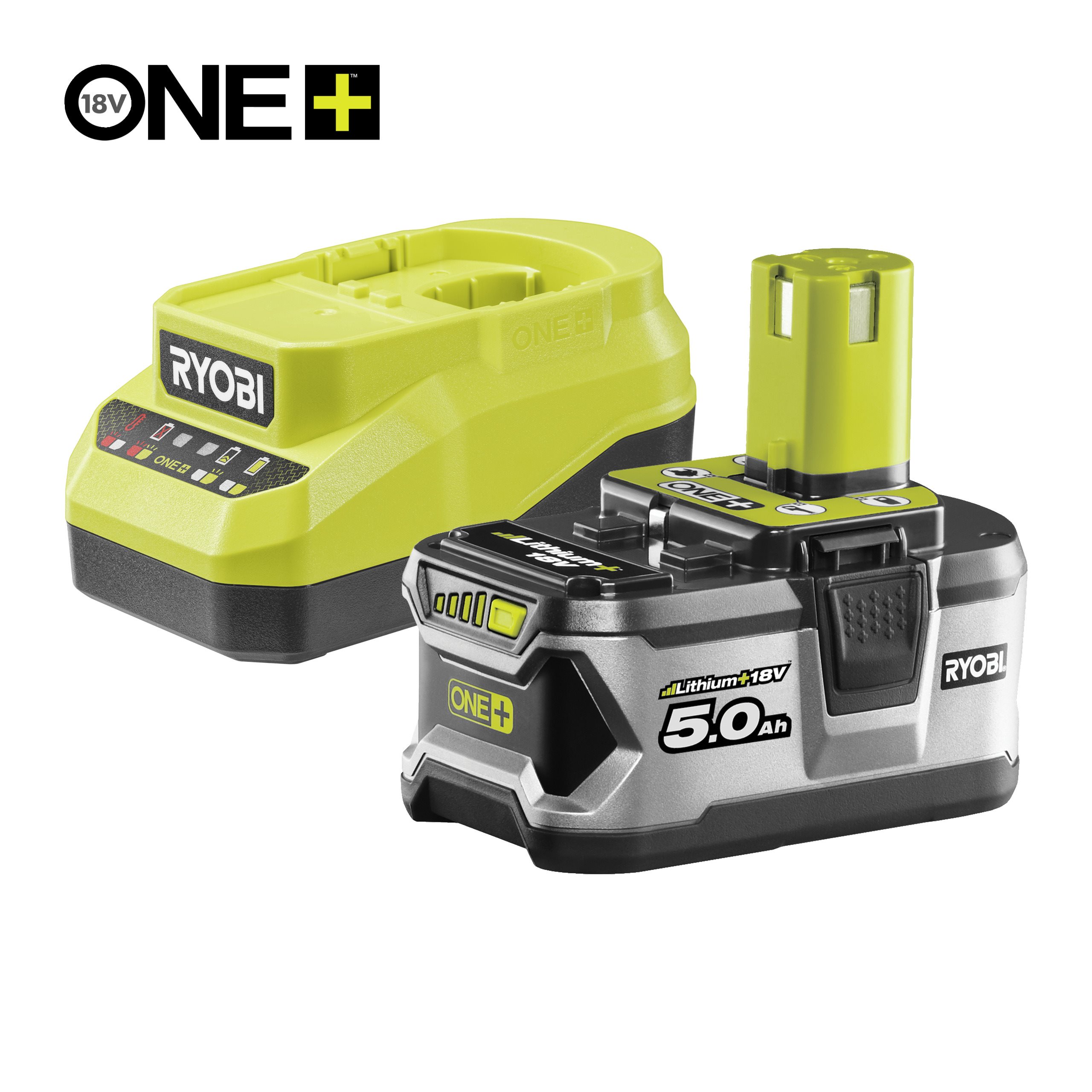Pack batterie RYOBI 18V One+ 50Ah LithiumPlus 1 chargeur rapide 2.0Ah RC18120A 150 - vue 2