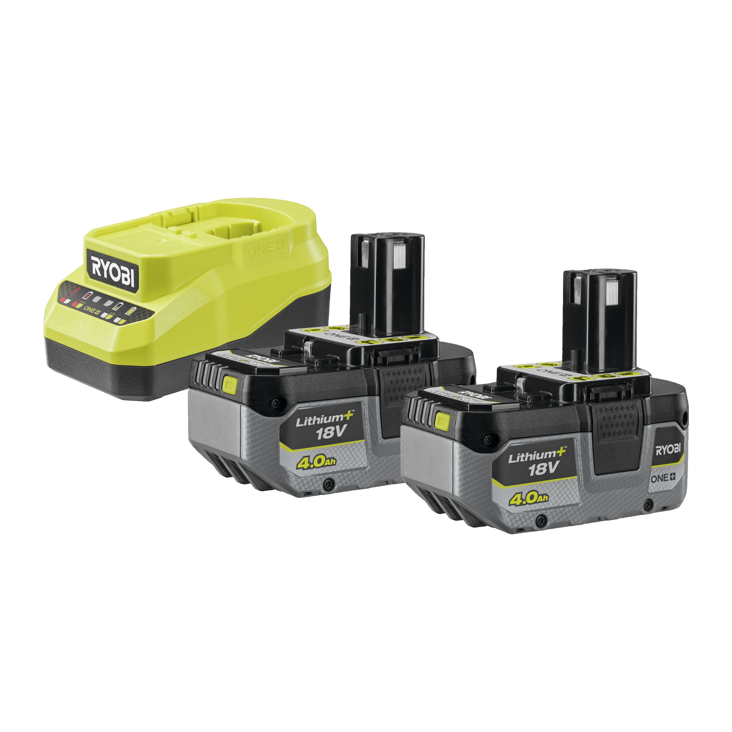 Zestaw akumulatorów 18V ONE+™ – 2 × 4,0 Ah + ładowarka 2,0 A