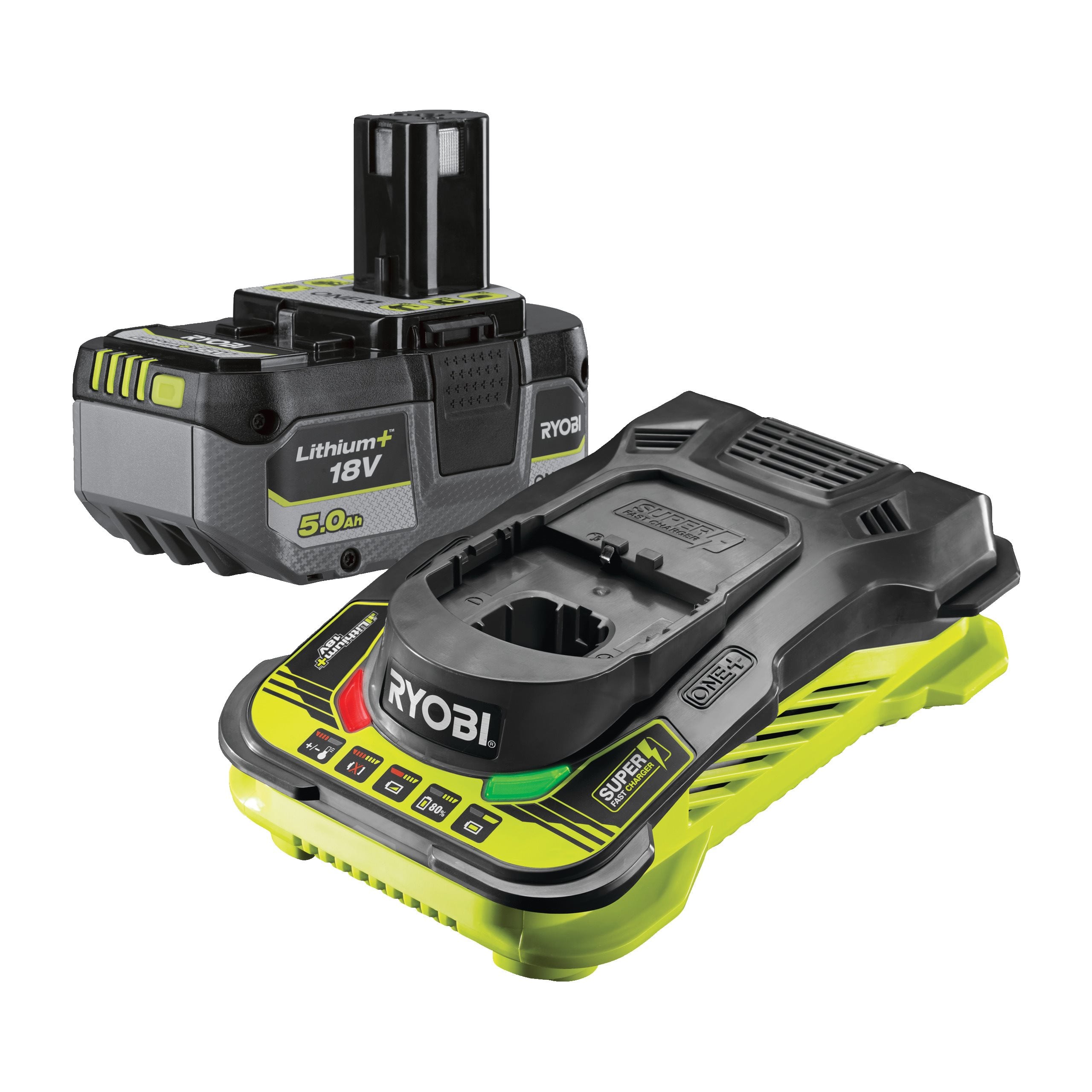 Ryobi 18V One+ Lithium+ 1 X 5.0Ah Battery & 5.0A Charger Kit