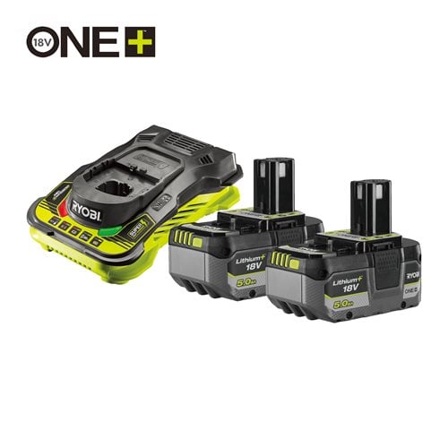 Kit cargador rápido 5.0A y 2 baterías 18V ONE+™ Lithium+™ 5.0Ah (2x 5.0Ah)