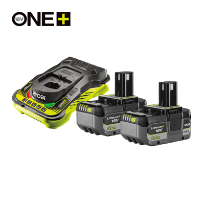 Kit cargador rápido 5.0A y 2 baterías 18V ONE+™ Lithium+™ 5.0Ah (2x 5.0Ah)