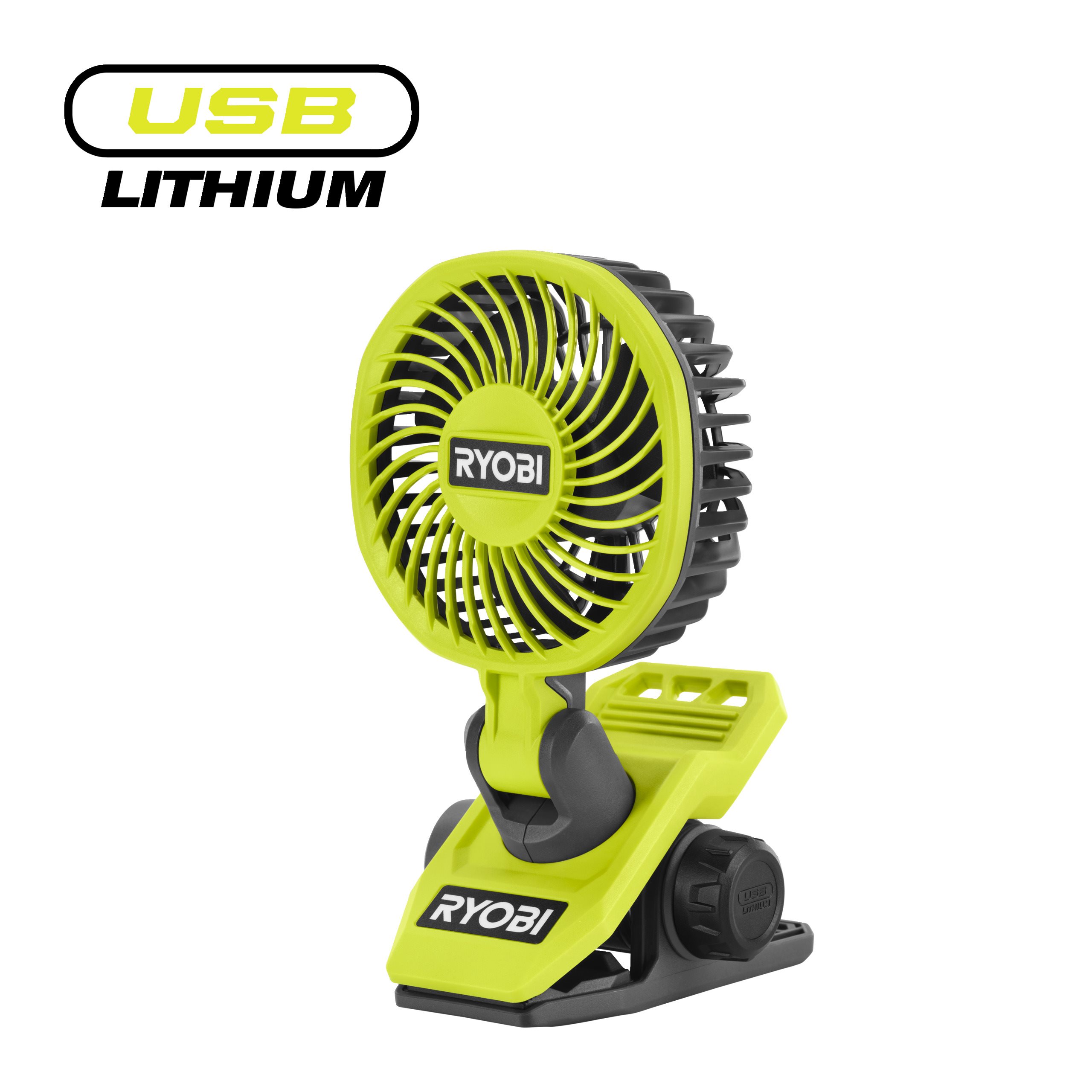 Mini Ventilateur à Clip Ryobi RCF4 0 4V 2 Vitesses Sans Fil Tête Pivotante - vue 5