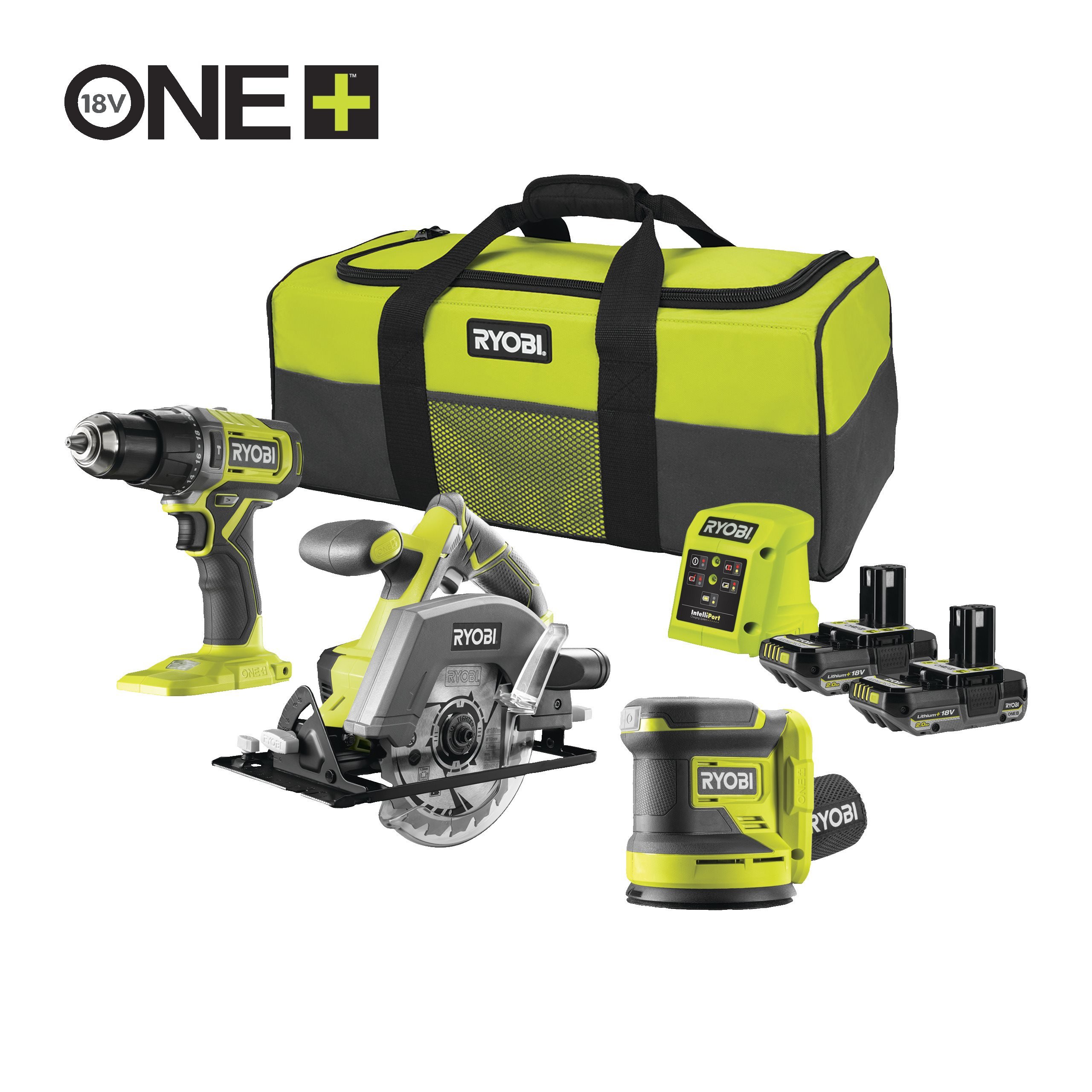 18V ONE+™ Cordless Combi Drill, Circular Saw Random Orbital