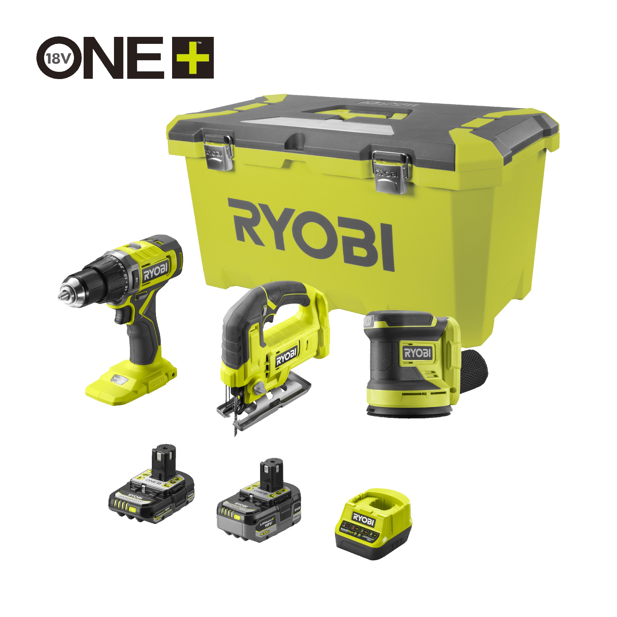 ONE+™ 18V 3-delig Combokit (incl. 1x 4,0 Ah + 1x 2,0 Ah accu & lader)_hero_0