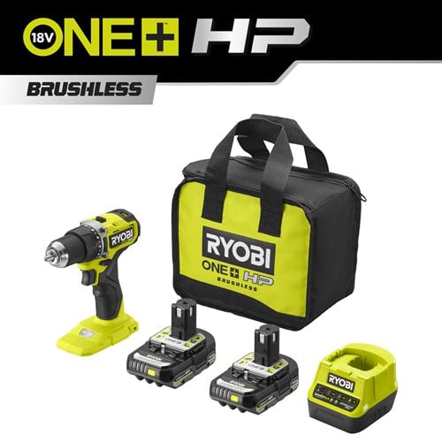 ONE+ 18V HP Brushless Compacte Boormachine (incl. 2x 2.0Ah accu en lader)