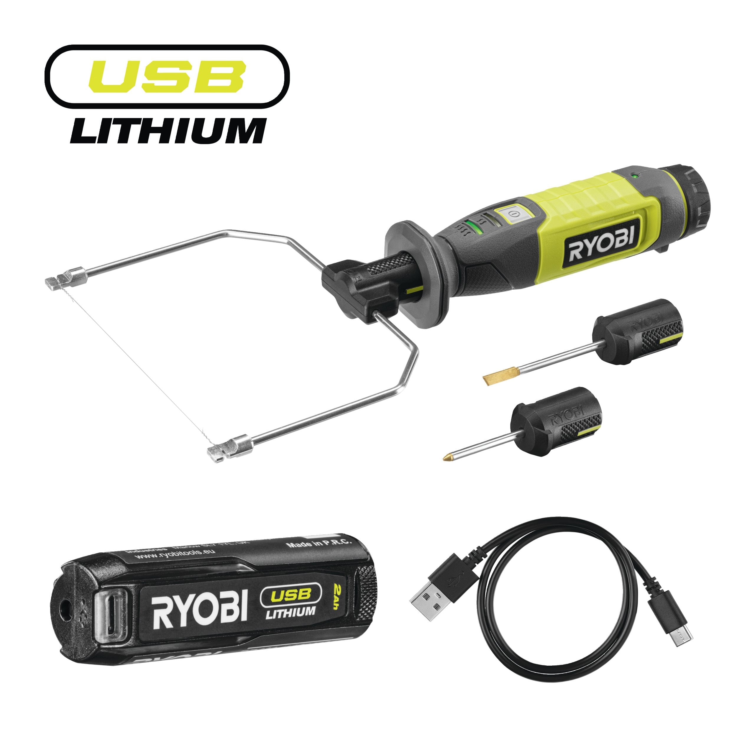 Ryobi Nóż termiczny 4V USB Lithium z akumulatorem 2.0Ah i kablem do ładowania RHC4-120G