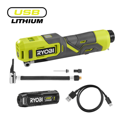 Kompresor 4V USB Lithium z akumulatorem 2.0Ah i kablem do ładowania