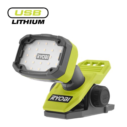 RYOBI 4 V USB Akku-Klemmleuchte, 1.000 Lumen, ohne Akku und Ladegerät_hero