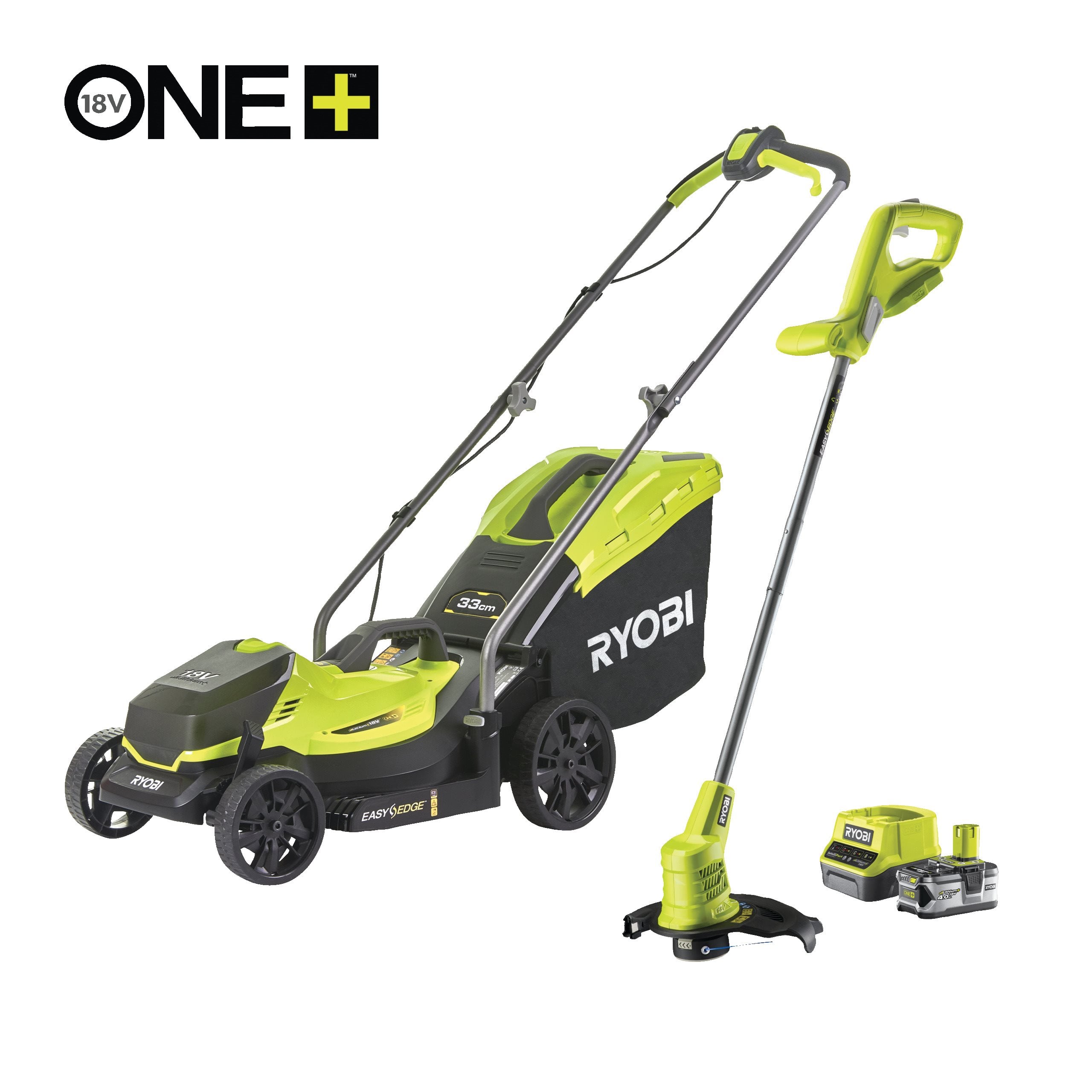 Akku-Rasenmäher & Trimmer Set für den Garten