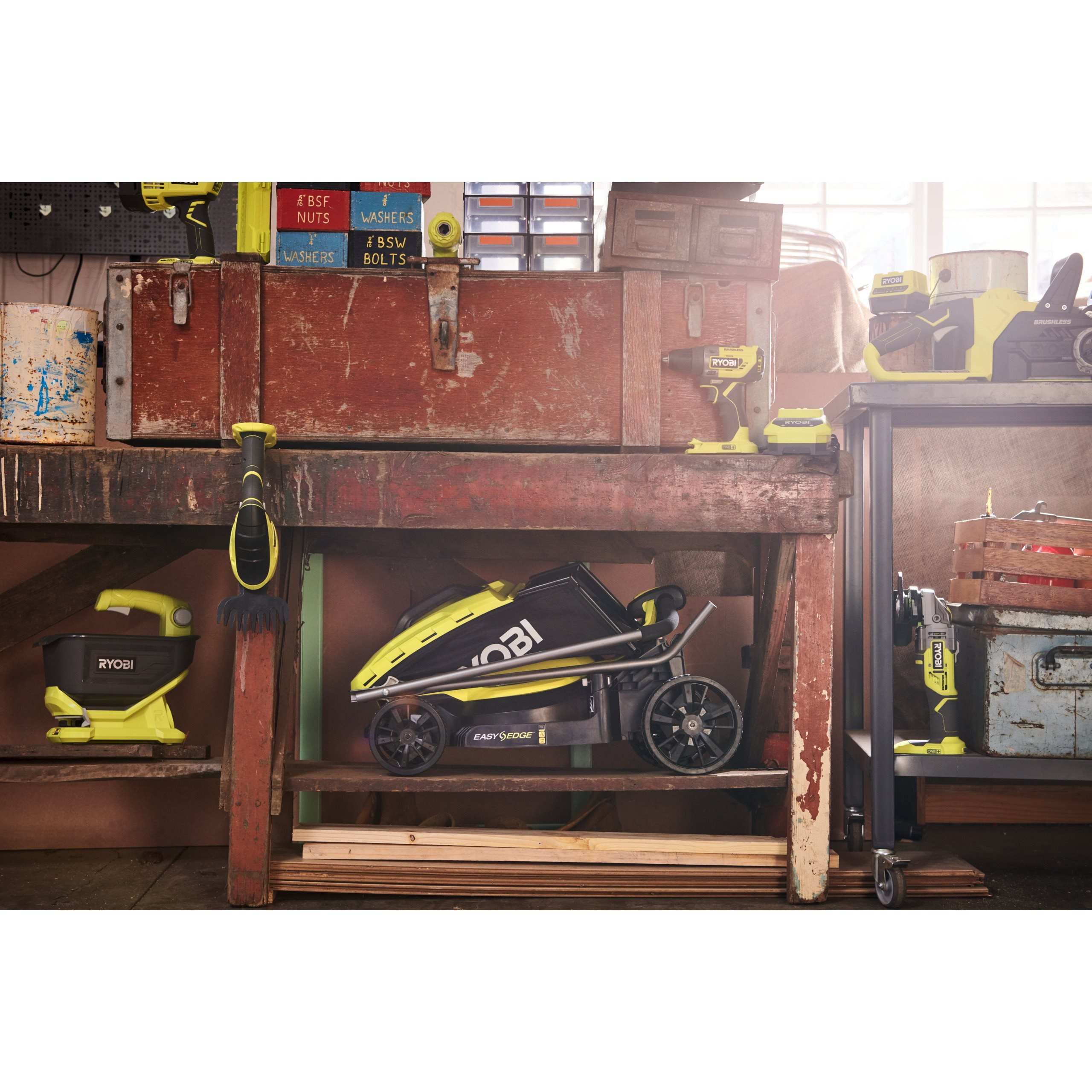 Tagliaerba A Spinta Ryobi RLM18X33B40 - 18V, Larghezza Taglio 33 Cm, Con Batteria 4.0Ah E Caricatore - Foto 2